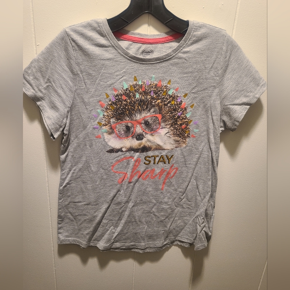 Wonder Nation Gray and Pink Graphic T-Shirt
